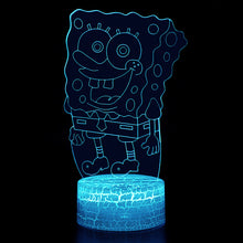 Lade das Bild in den Galerie-Viewer, SpongeBob Schwammkopf Nachtlicht, Lampe mit 3D Effekt und Farbwechsel Tischlicht kaufen
