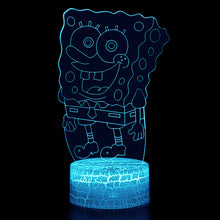 Lade das Bild in den Galerie-Viewer, SpongeBob Schwammkopf Nachtlicht, Lampe mit 3D Effekt und Farbwechsel Tischlicht kaufen