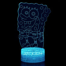 Lade das Bild in den Galerie-Viewer, SpongeBob Schwammkopf Nachtlicht, Lampe mit 3D Effekt und Farbwechsel Tischlicht kaufen