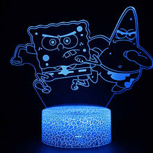 Lade das Bild in den Galerie-Viewer, SpongeBob Schwammkopf Nachtlicht, Lampe mit 3D Effekt und Farbwechsel Tischlicht kaufen