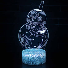 Lade das Bild in den Galerie-Viewer, Star Wars R2D2 BB-8, Darth Vader, Todesstern 3D Lampe Nachtlicht kaufen