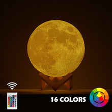 Lade das Bild in den Galerie-Viewer, Mondlicht mit bis zu 16 Farben, Farbwechsel, Mondlampe, Nachtlicht, Tischlampe kaufen
