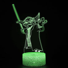Lade das Bild in den Galerie-Viewer, Star Wars Yoda Nachtlicht, Tischlampe, Lampe, 3D Effekt kaufen