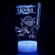 Lade das Bild in den Galerie-Viewer, Star Wars Yoda Nachtlicht, Tischlampe, Lampe, 3D Effekt kaufen