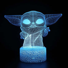 Lade das Bild in den Galerie-Viewer, Star Wars Yoda Nachtlicht, Tischlampe, Lampe, 3D Effekt kaufen
