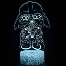 Lade das Bild in den Galerie-Viewer, Star Wars Darth Vader Nachtlampe, Nachtlicht mit 3D Effekt, Farbwechsel in 16 Farben kaufen