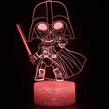 Lade das Bild in den Galerie-Viewer, Star Wars Darth Vader Nachtlampe, Nachtlicht mit 3D Effekt, Farbwechsel in 16 Farben kaufen