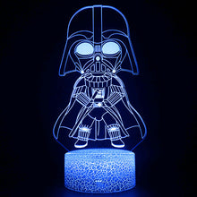 Lade das Bild in den Galerie-Viewer, Star Wars Darth Vader Nachtlampe, Nachtlicht mit 3D Effekt, Farbwechsel in 16 Farben kaufen