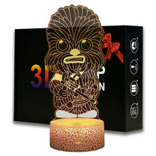 Lade das Bild in den Galerie-Viewer, Star Wars Chewie Chewbacca Nachtlicht, Nachtlampe, 3D Effekt, Farbwechsel inkl. Fernbedienung kaufen