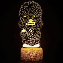 Lade das Bild in den Galerie-Viewer, Star Wars Chewie Chewbacca Nachtlicht, Nachtlampe, 3D Effekt, Farbwechsel inkl. Fernbedienung kaufen