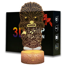 Lade das Bild in den Galerie-Viewer, Star Wars Chewie Chewbacca Nachtlicht, Nachtlampe, 3D Effekt, Farbwechsel inkl. Fernbedienung kaufen