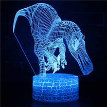Lade das Bild in den Galerie-Viewer, 3D Dinosaurier Lampe, Tischlicht, Nachtlampe mit 16 Farben im Wechsel kaufen