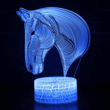 Lade das Bild in den Galerie-Viewer, Nachtlicht, Tischlampe mit Pferd Motiven, Farbwechsel und Fernbedienung kaufen