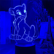 Lade das Bild in den Galerie-Viewer, König der Löwen Simba Lion King Lampe mit 3D Effekt und Farbwechsel kaufen