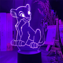 Lade das Bild in den Galerie-Viewer, König der Löwen Simba Lion King Lampe mit 3D Effekt und Farbwechsel kaufen