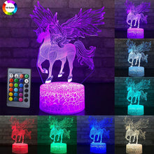 Lade das Bild in den Galerie-Viewer, Einhorn Nachtlicht, Nachtlampe, Lampe mit Einhorn Motiven und Farbwechsel kaufen