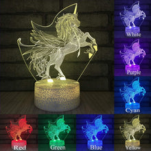 Lade das Bild in den Galerie-Viewer, Einhorn Nachtlicht, Nachtlampe, Lampe mit Einhorn Motiven und Farbwechsel kaufen
