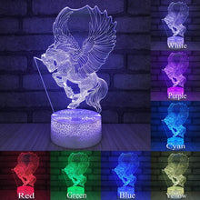 Lade das Bild in den Galerie-Viewer, Einhorn Nachtlicht, Nachtlampe, Lampe mit Einhorn Motiven und Farbwechsel kaufen