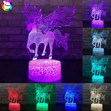 Lade das Bild in den Galerie-Viewer, Einhorn Nachtlicht, Nachtlampe, Lampe mit Einhorn Motiven und Farbwechsel kaufen