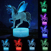 Lade das Bild in den Galerie-Viewer, Einhorn Nachtlicht, Nachtlampe, Lampe mit Einhorn Motiven und Farbwechsel kaufen