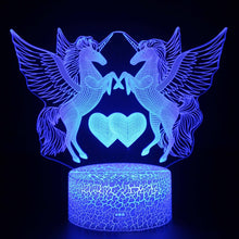 Lade das Bild in den Galerie-Viewer, Einhorn Nachtlicht, Nachtlampe, Lampe mit Einhorn Motiven und Farbwechsel kaufen