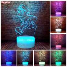 Lade das Bild in den Galerie-Viewer, Super Mario, Luigi, Yoshi etc. 3D Effekt Lampe mit wechselnden Farben kaufen