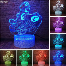 Lade das Bild in den Galerie-Viewer, Super Mario, Luigi, Yoshi etc. 3D Effekt Lampe mit wechselnden Farben kaufen