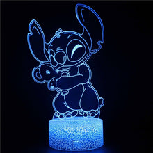 Lade das Bild in den Galerie-Viewer, Stitch Lampe mit 3D Effekt und Farbwechsel kaufen