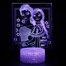 Lade das Bild in den Galerie-Viewer, Frozen Elsa Anna Olaf Sven Nachtlicht, Nachtlampe, Licht mit 3D Effekt kaufen