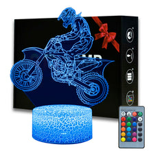 Lade das Bild in den Galerie-Viewer, 3D LED Lampe - Nachtlicht - Tischlampe im Motorrad Design - Verschiedene Motive kaufen
