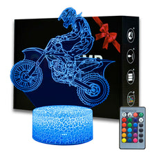 Lade das Bild in den Galerie-Viewer, 3D LED Lampe - Nachtlicht - Tischlampe im Motorrad Design - Verschiedene Motive kaufen