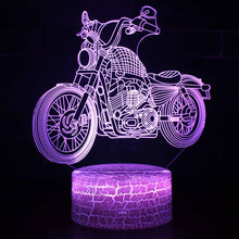 Lade das Bild in den Galerie-Viewer, 3D LED Lampe - Nachtlicht - Tischlampe im Motorrad Design - Verschiedene Motive kaufen