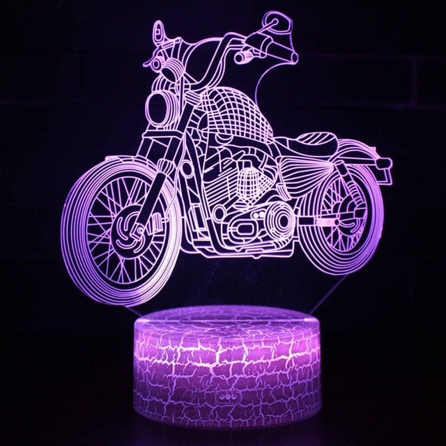 3D LED Lampe - Nachtlicht - Tischlampe im Motorrad Design - Verschiedene Motive kaufen