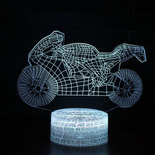 Lade das Bild in den Galerie-Viewer, 3D LED Lampe - Nachtlicht - Tischlampe im Motorrad Design - Verschiedene Motive kaufen