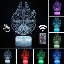 Lade das Bild in den Galerie-Viewer, Millenium Falcon Star Wars 3D LED Nachtlicht Lampe Tischlampe kaufen
