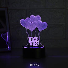 Lade das Bild in den Galerie-Viewer, Romantisches 3D-LED Nachtlicht - Illusionslampe „Love“ für Kinder und Erwachsene mit Herz-Ballons kaufen