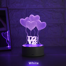Lade das Bild in den Galerie-Viewer, Romantisches 3D-LED Nachtlicht - Illusionslampe „Love“ für Kinder und Erwachsene mit Herz-Ballons kaufen