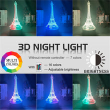 Lade das Bild in den Galerie-Viewer, Eifeltum 3d Illusion Nachtlicht, Deko Lampe, LED Licht kaufen