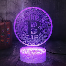 Lade das Bild in den Galerie-Viewer, Bitcoin 3D LED Licht Lampe Nachtlicht mit Farbwechsel kaufen