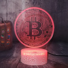 Lade das Bild in den Galerie-Viewer, Bitcoin 3D LED Licht Lampe Nachtlicht mit Farbwechsel kaufen