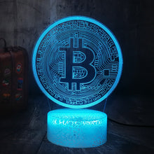 Lade das Bild in den Galerie-Viewer, Bitcoin 3D LED Licht Lampe Nachtlicht mit Farbwechsel kaufen