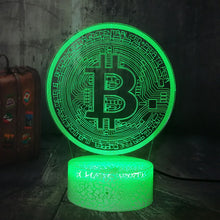 Lade das Bild in den Galerie-Viewer, Bitcoin 3D LED Licht Lampe Nachtlicht mit Farbwechsel kaufen
