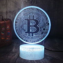 Lade das Bild in den Galerie-Viewer, Bitcoin 3D LED Licht Lampe Nachtlicht mit Farbwechsel kaufen