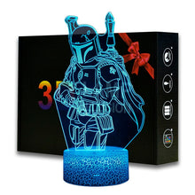 Lade das Bild in den Galerie-Viewer, Star Wars Mandalorian Nachtlicht Lampe mit 3D Effekt kaufen