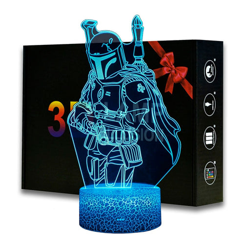 Star Wars Mandalorian Nachtlicht Lampe mit 3D Effekt kaufen