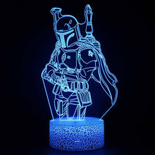 Lade das Bild in den Galerie-Viewer, Star Wars Mandalorian Nachtlicht Lampe mit 3D Effekt kaufen