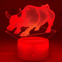 Lade das Bild in den Galerie-Viewer, Farbwechsel Nacht Licht mit Bullen Motiv kaufen