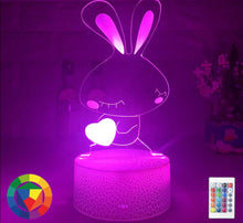 Lade das Bild in den Galerie-Viewer, Süßer Hase mit Herz als Nachtlicht für das Kinderzimmer kaufen