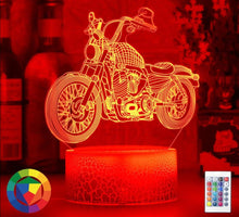 Lade das Bild in den Galerie-Viewer, Nacht Licht mit Motorrad Chopper Harley Motiv kaufen