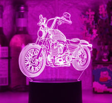 Lade das Bild in den Galerie-Viewer, Nacht Licht mit Motorrad Chopper Harley Motiv kaufen